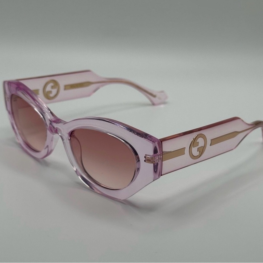 Gucci Gg Rectangle Frames Transparent Pink Eyewear - image 6